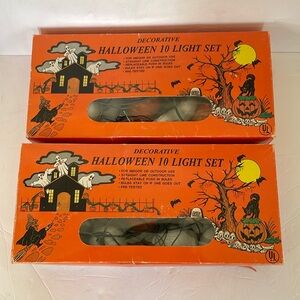 Vintage 90’s UL Blow Mold Halloween String Lights With Box